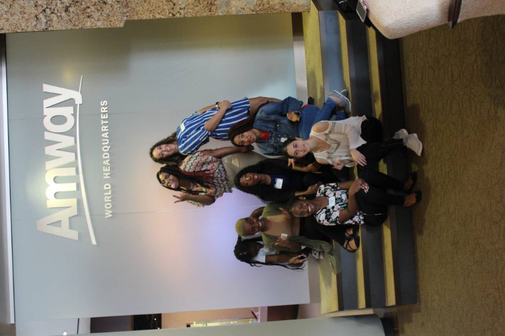 Students touring Amway headquarters